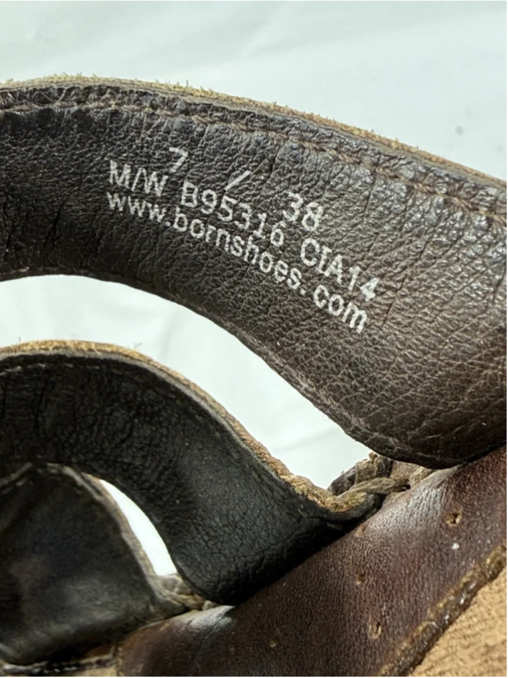 Born Women's Brown Leather Open-Toe Slide Sz 7M
